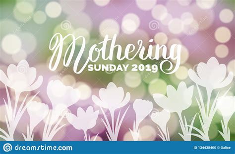 It was a holiday of all mothers of england. Mothering Sunday 2019 Typography On Bokeh Background With ...