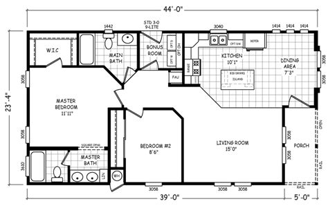 Make Home 24x44 House Plans Desert Hills 24 X 44 1027 Sqft Mobile