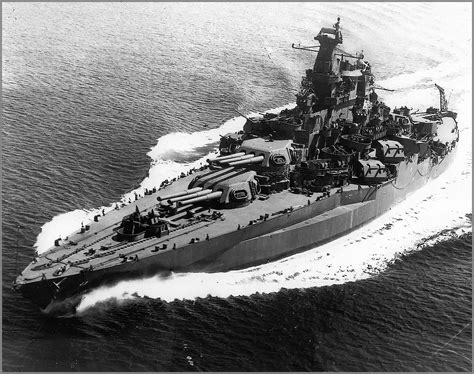 Battleship Uss Tennessee Under Way May 1943 After Her Refit