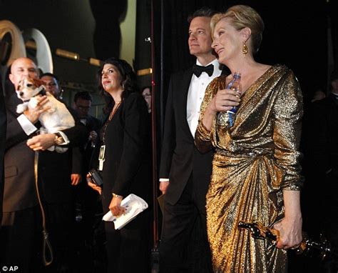 Oscars The Iron Lady Meryl Streep Gets A Kiss From Colin Firth