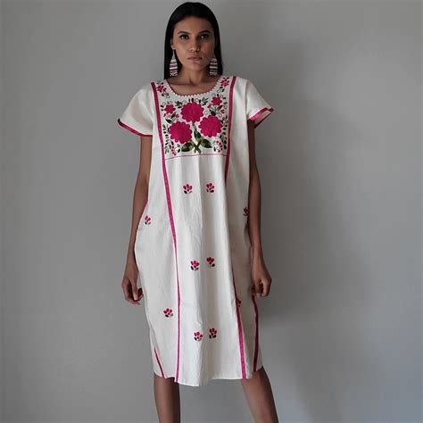 huipil huipil dress hand embroidered dress mexican huipil hand sewn boho mexican culture