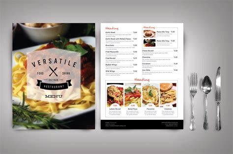 Menu items and prices are subject to change without prior notice. Modern Restaurant Menu (Versatile) | Creative Brochure ...