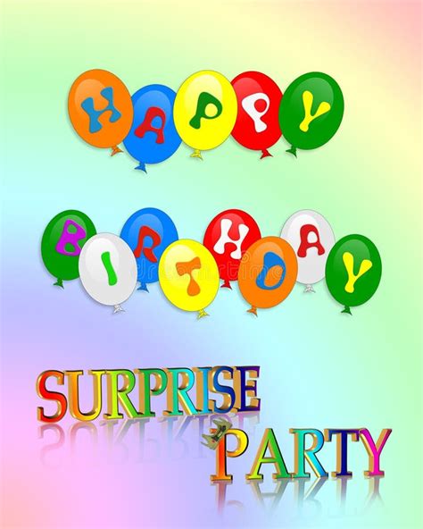 Surprise Birthday Party Invitation Stock Illustration Illustration Of