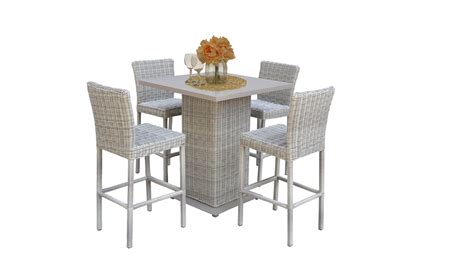 Coast Pub Table Set With Barstools 5 Piece Outdoor Wicker Patio Furniture