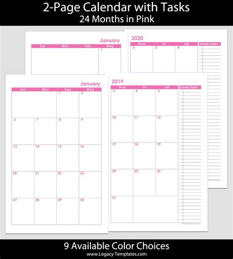 Maybe you would like to learn more about one of these? 2019 & 2020 24-Months 2-Page Calendar - 5.5 x 8.5 | Legacy ...