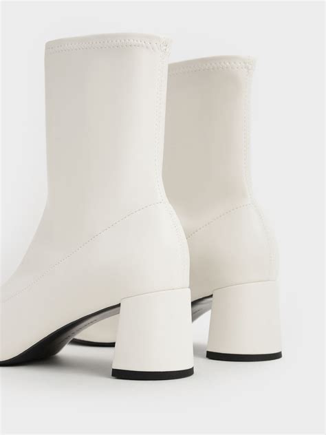 Chalk Stitch Trim Ankle Boots Charles And Keith Us