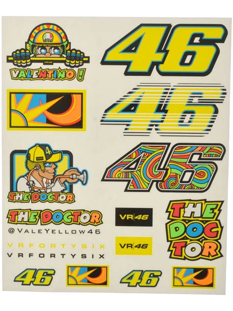 X2 valentino rossi the doctor 46 logo decal sticker. Valentino Rossi Multicolour Logo 20 X 24 Cm Sticker Pack ...