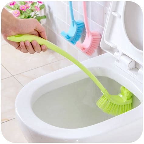 1pcs Long Handle Home Use Plastic Toilet Brush Bathroom Toilet Bowl Scrub Double Sided Cleaning
