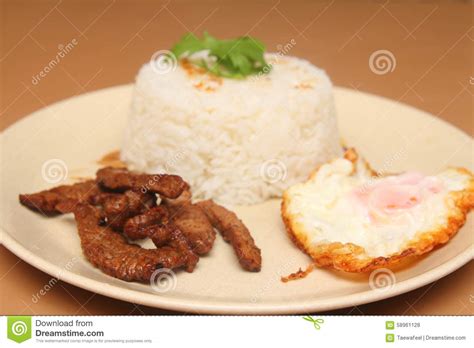 Gebratener Reis Thailand Art Stockfoto Bild Von Fleisch Hund 58961128
