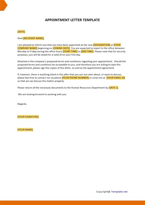 Simple Appointment Letter Examples Pdf Word Examples Reverasite