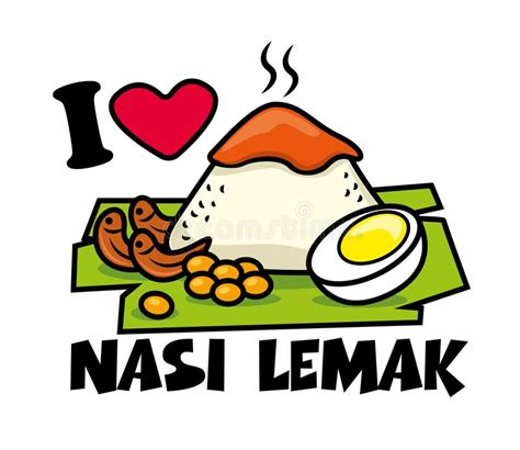Traditional Malay Food Nasi Lemak Rice With Boiled Egg Peanuts
