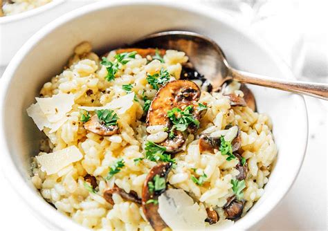 Easy Mushroom Risotto Recipe Vegetarian Pan Live Eat Learn