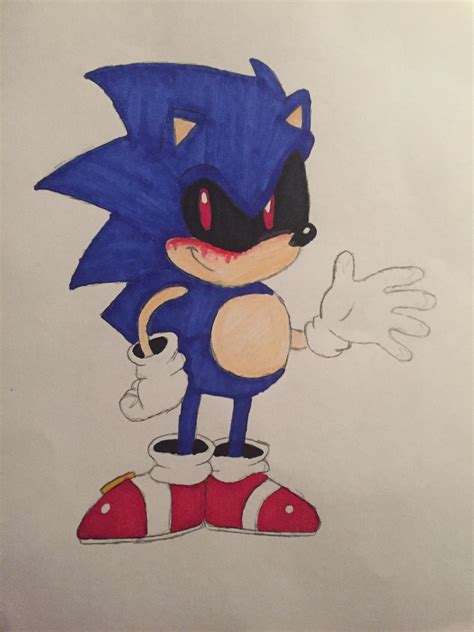 Sonic Exe Drawing I Drew Him Because I Could And He Seemed Pretty Cool