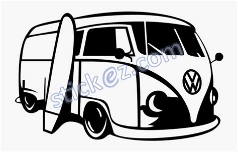 Volkswagen Type 2 Van Car Vw Van Silhouette Hd Png Download