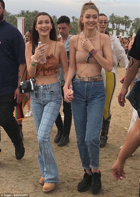 Gigi And Bella Hadid Rock Matching Outfits On Coachella Day Three