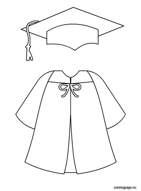 Graduation cap and gown | Coloring Page | Graduation cap and gown, Graduation crafts, Graduation cap