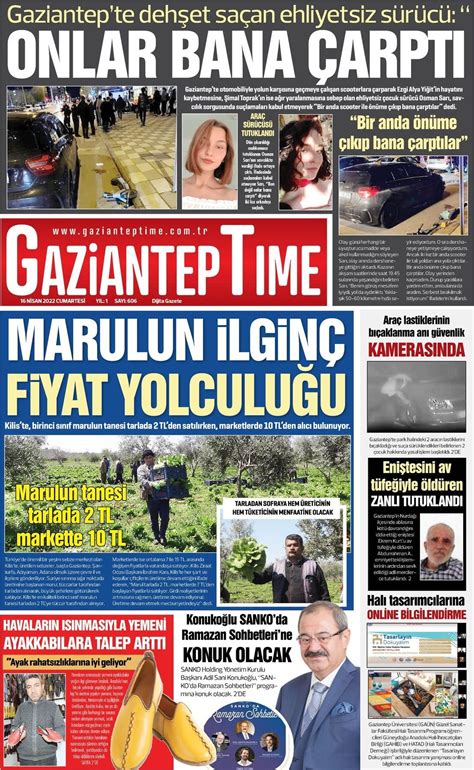Nisan Tarihli Gaziantep Time Gazete Man Etleri