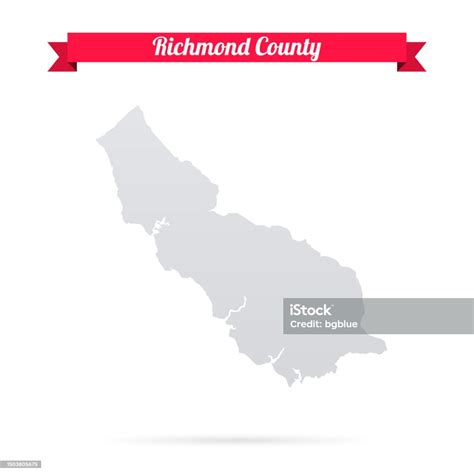 Richmond County Virginia Karte Auf Weißem Hintergrund Mit Rotem Banner