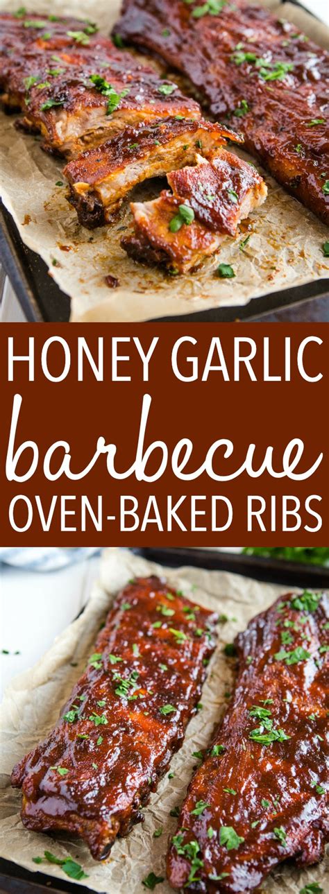 Honey Garlic Oven Baked Barbecue Ribs The Busy Baker