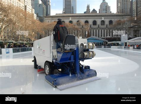 The Ice On The Rink At Bryant Park In Nyc Is Prepared Between Ice