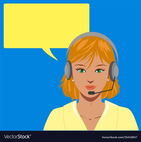 Blond Telephone Operator Royalty Free Vector Image