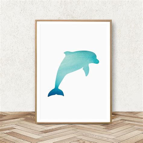 Dolphin Wall Art Print Set Of 3 Sea Animal Wall Decor For Etsy