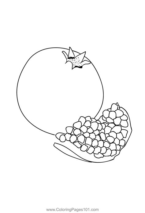 Pomegranate 3 Coloring Page For Kids Free Pomegranate Printable