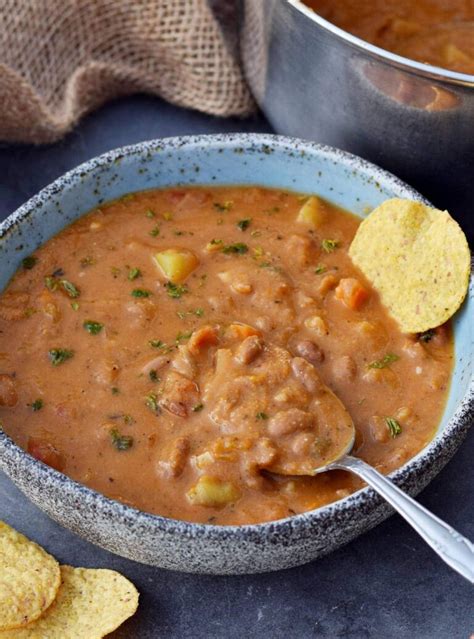 Mexican Pinto Bean Soup Easy Stew Recipe Elavegan
