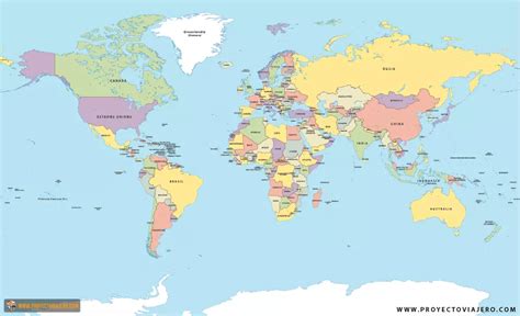 Mapa Del Mundo Con Nombres