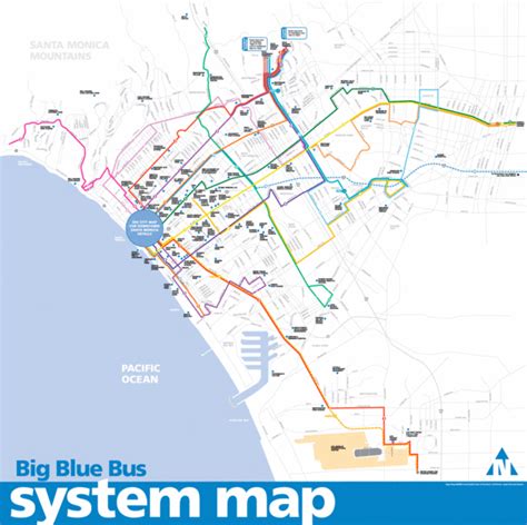 Big Blue Bus System Map Santa Monica California Mappery