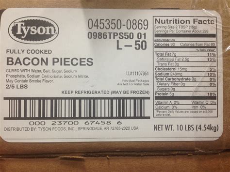 Tyson Cooked Bacon Topping • Green Mountain Food Service