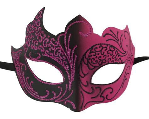 Hot Pink Black Venetian Mask Masquerade Mardi Gras