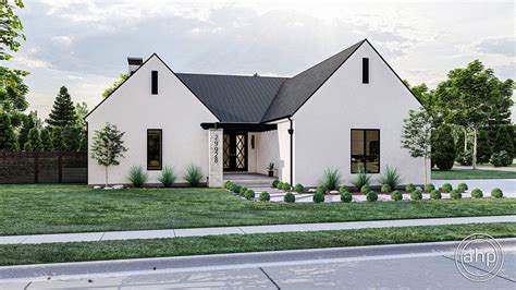 The Broadmoor Is An Ultra Modern Farmhouse Plan White Stucco Provides