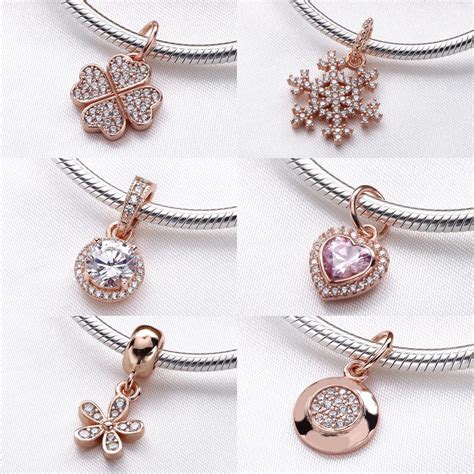 So, shop the range of rose gold pandora charms today. 925 Sterling Silver Rose Gold Color Sparkling Love & Clear ...