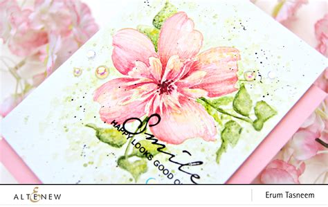 Creative Coloring With Erum No Line Watercoloring On Floral Art Stamp