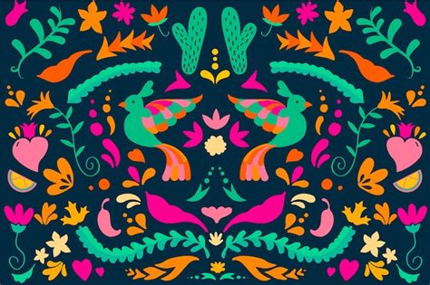 Free Vector Flat Design Colorful Mexican Wallpaper Theme