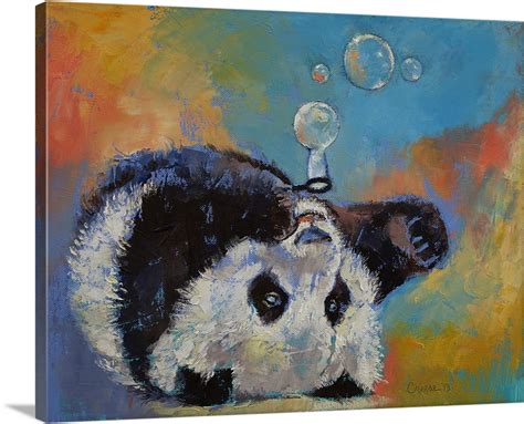 Panda Blowing Bubbles Wall Art Canvas Prints Framed Prints Wall