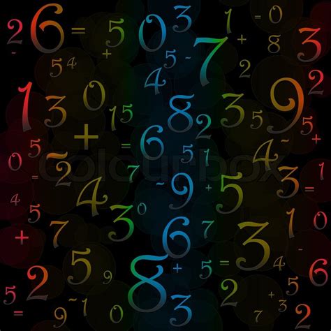Maths Numbers And Signs On Black Stock Image Colourbox