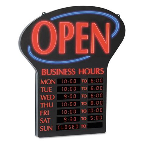 Newon 6093 Led Open Sign With Digital Business Hours