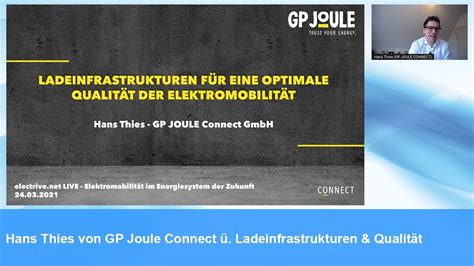Dr Hans Thies von GP Joule Connect ü Ladeinfrastrukturen Qualität