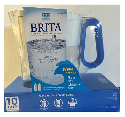 Brita Wave Filtered Water Filter Pitcher 10 Cup Capacity Includes 2 ...