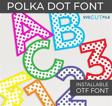 Polka Dot Font Otf Polka Dot Letters Svg Polka Dot Alphabet Etsy
