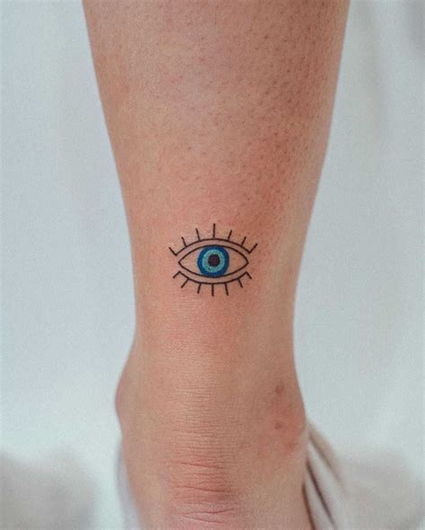 Evil Eye Tattoo By Tattooist Bongkee Inked On The Right Ankle Evil
