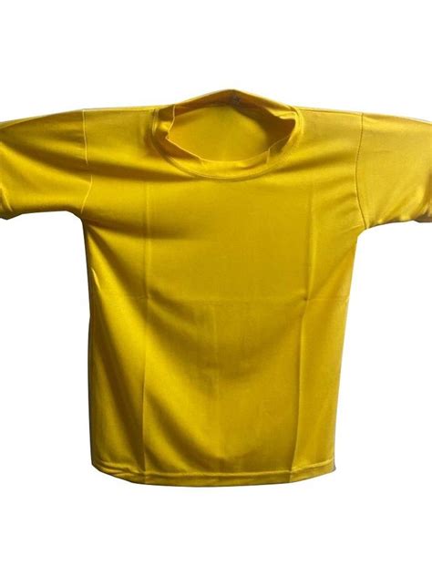 Plain Yellow Men Polyester T Shirt Round Neck At Rs 160piece In