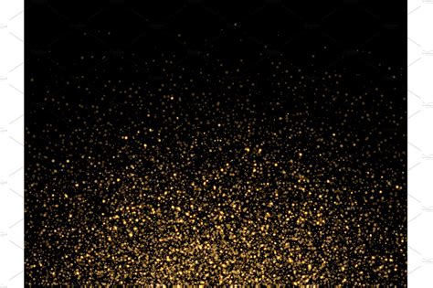 Gold Glitter Particles On Transparent Background Golden Glowing Lights