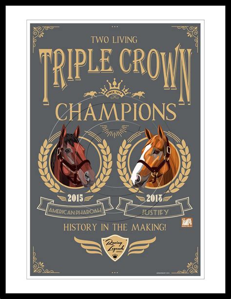 American Pharoah And Justify Triple Crown Winners Memorabilia Vintage