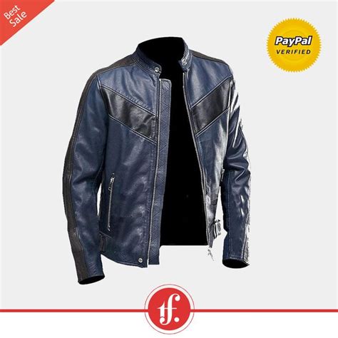 Cafe Racer Navy Blue Vintage Classic Motorcycle Real Leather Jacket