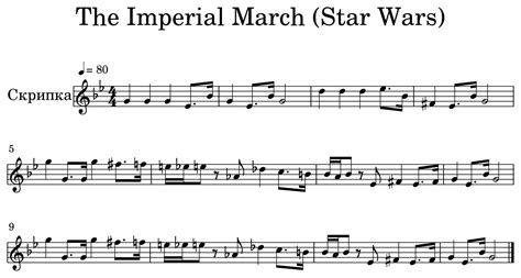 The Imperial March Star Wars Sheet Music For Violin