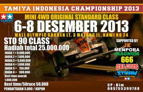 Tamiya Indonesia Championship 2013 Mini 4 Wd Original Standart Class