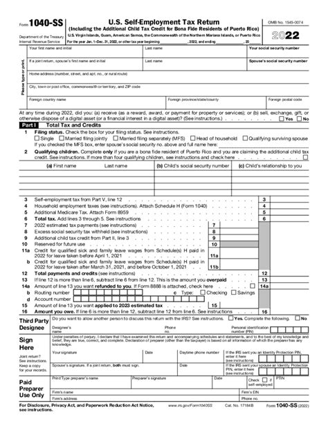 Irs 1040 Ss 2022 2024 Fill Online Printable Fillable Blank